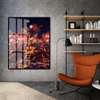 Poster - Tour Eiffel And Night Fireworks, 60 x 90 см, Framed poster on glass, Maps and Cities