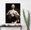 Poster - Woman With Cigar, 60 x 90 см, Framed poster on glass, Nude