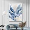 Poster - Blue tropical leaves, 60 x 90 см, Framed poster on glass, Botanical