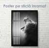 Poster - Leul groaznic, 30 x 60 см, Panza pe cadru, Alb Negru