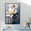 Poster - Beige magnolia on abstract background, 30 x 45 см, Canvas on frame, Flowers