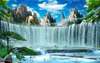 Wall Mural - Beautiful waterfall under blue sky