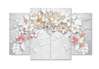 Tablou Pe Panza Multicanvas, Flori gingase pe un fundal gri, 198 x 115, 198 x 115