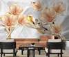 Wall Mural - Flowers on a silver background