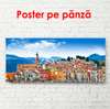 Постер - Пейзаж с красивым городом, 60 x 30 см, Холст на подрамнике, Города и Карты