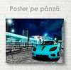 Poster - Blue sports car, 45 x 30 см, Canvas on frame