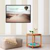 Poster - Hot air balloon over dessert, 90 x 60 см, Framed poster on glass, Nature