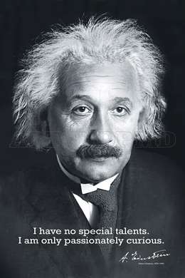 Poster - Albert Einstein, 60 x 90 см, Poster inramat pe sticla, Persoane Celebre