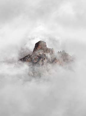 Poster - Munții printre nori, 30 x 60 см, Panza pe cadru, Natură
