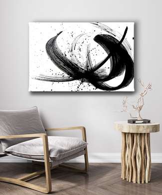 Poster - Black lines, 45 x 30 см, Canvas on frame, Abstract