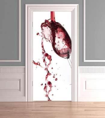 3D door sticker, Sparkling wine, 60 x 90cm