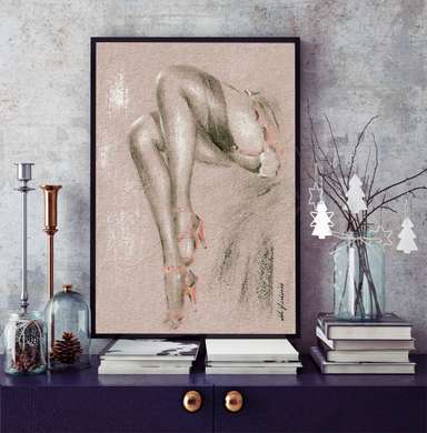 Poster - Red clabuki, 30 x 45 см, Canvas on frame, Nude