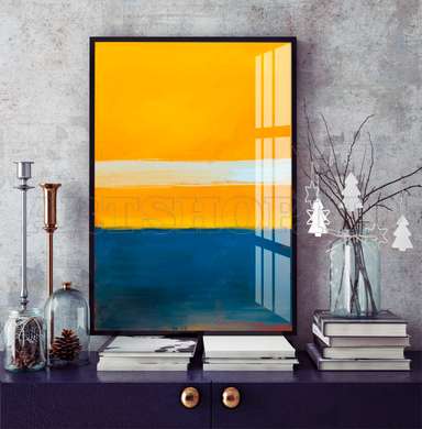 Poster - Minimalistic painting in paints, 60 x 90 см, Framed poster on glass, Abstract