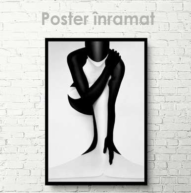 Постер - Черно-белый-Современный минимализм, 30 x 45 см, Холст на подрамнике, Черно Белые