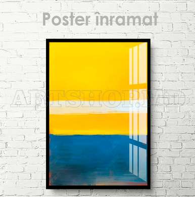 Poster - Minimalistic painting in paints, 60 x 90 см, Framed poster on glass, Abstract