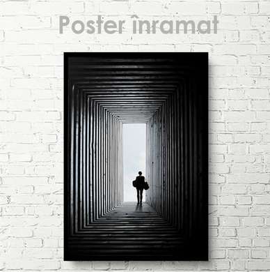 Poster - Exit from the tunnel, 60 x 90 см, Framed poster on glass, Minimalism
