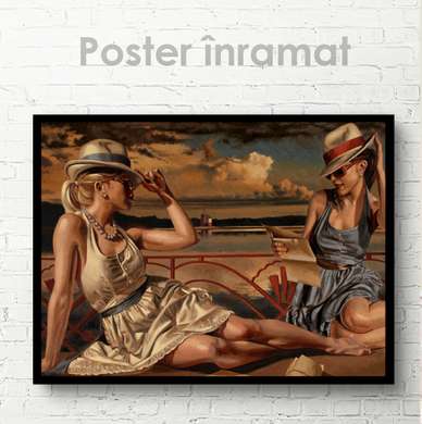 Poster - Girls, 45 x 30 см, Canvas on frame, Art