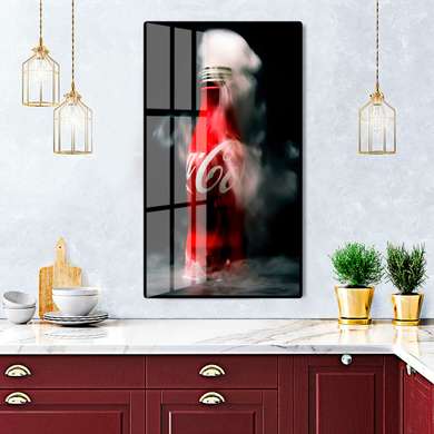 Poster - Coca Cola, 45 x 90 см, Framed poster on glass