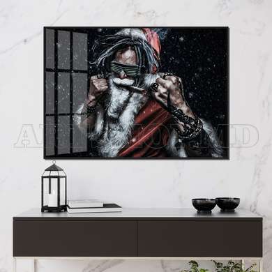 Poster - Santa Claus brutal, 45 x 30 см, Panza pe cadru, Persoane Celebre