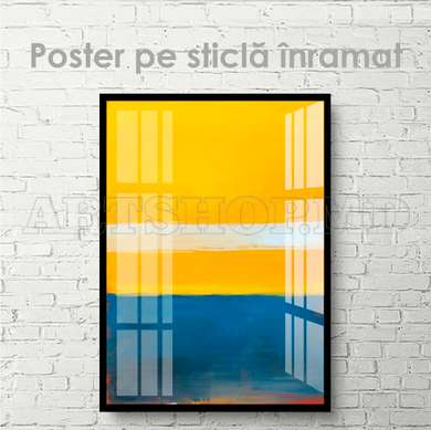 Poster - Minimalistic painting in paints, 60 x 90 см, Framed poster on glass, Abstract