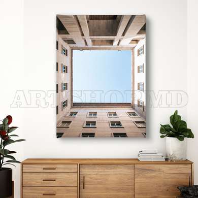 Poster - Square Sky Formed Buildings, 30 x 45 см, Canvas on frame, Minimalism