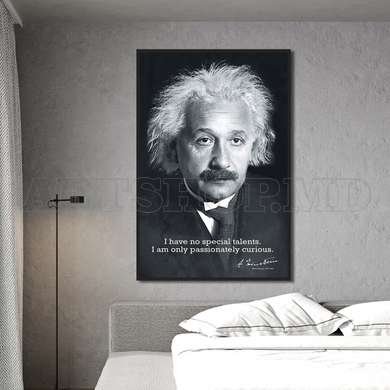 Poster - Albert Einstein, 30 x 45 см, Panza pe cadru, Persoane Celebre