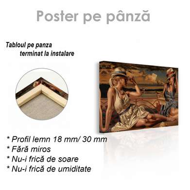 Poster - Fetele, 45 x 30 см, Panza pe cadru, Pictura