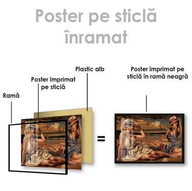 Poster - Girls, 45 x 30 см, Canvas on frame, Art
