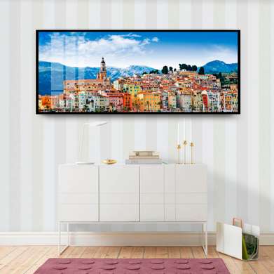 Poster - Peisaj cu un oraș frumos, 60 x 30 см, Panza pe cadru
