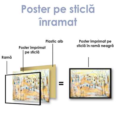 Poster - Pictura orașului în culori, 45 x 30 см, Panza pe cadru