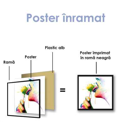Poster - Imagine abstractă, 100 x 100 см, Poster inramat pe sticla