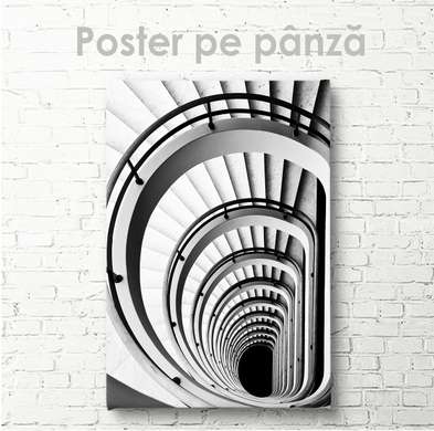 Poster - Steps, 30 x 45 см, Canvas on frame, Black & White