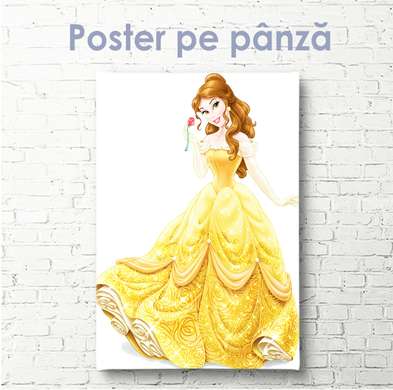 Poster - Prințesa Belle, 30 x 60 см, Panza pe cadru, Pentru Copii