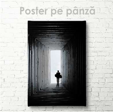 Poster - Exit from the tunnel, 60 x 90 см, Framed poster on glass, Minimalism