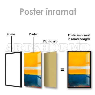 Poster - Minimalistic painting in paints, 60 x 90 см, Framed poster on glass, Abstract