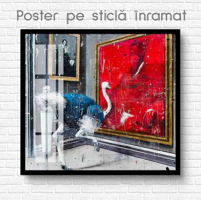 Poster, Ostrich, 40 x 40 см, Canvas on frame