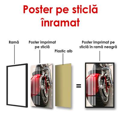 Poster - Red motorcycle on a white background, 45 x 90 см, Framed poster, Transport