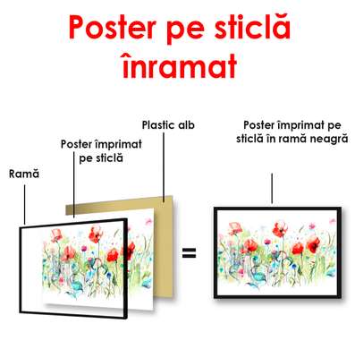 Poster - Poiana desenată, 90 x 60 см, Poster înrămat