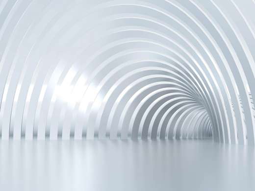 3D Wallpaper - Gray arched tunnel