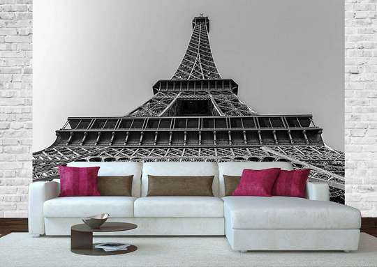 Wall Mural - Eiffel Tower on a gray background
