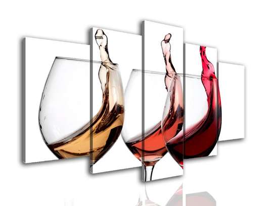 Modular picture, Glasses of wine., 108 х 60