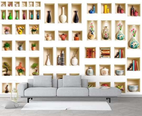 Фотообои - Стена с сувенирами