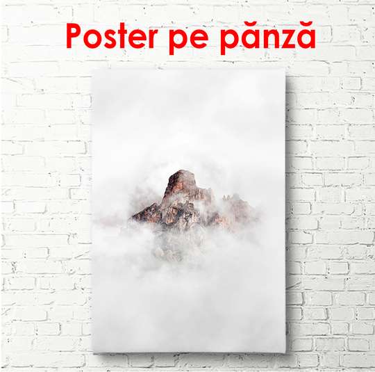 Постер - Горы среди облаков, 30 x 60 см, Холст на подрамнике
