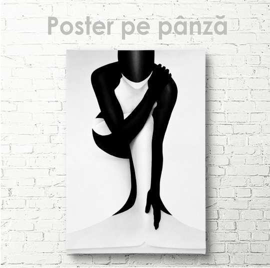 Постер - Черно-белый-Современный минимализм, 30 x 45 см, Холст на подрамнике