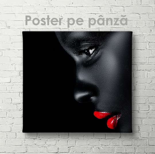 Poster - Profilul unei domnișoare negre 3, 40 x 40 см, Panza pe cadru