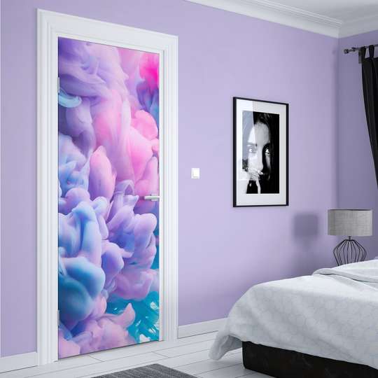 3Д наклейка на дверь, Фиолетовый дым, 60 x 90cm, Наклейка на Дверь