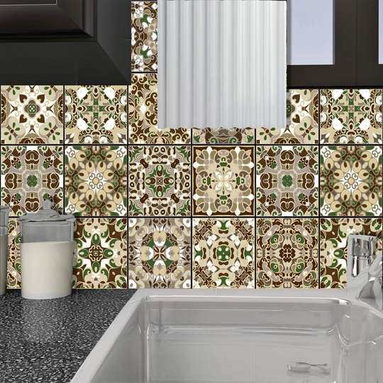 Ceramic tiles with patterns in ethnic style