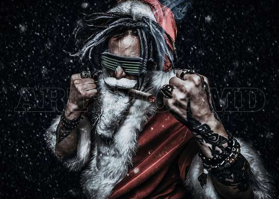 Poster - Brutal Santa Claus, 45 x 30 см, Canvas on frame, Famous People