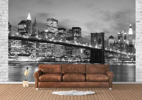Wall Mural - Flickering lights in black and white colors