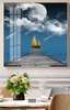 Poster - Yacht in the sea, 100 x 100 см, Framed poster on glass, Marine Theme